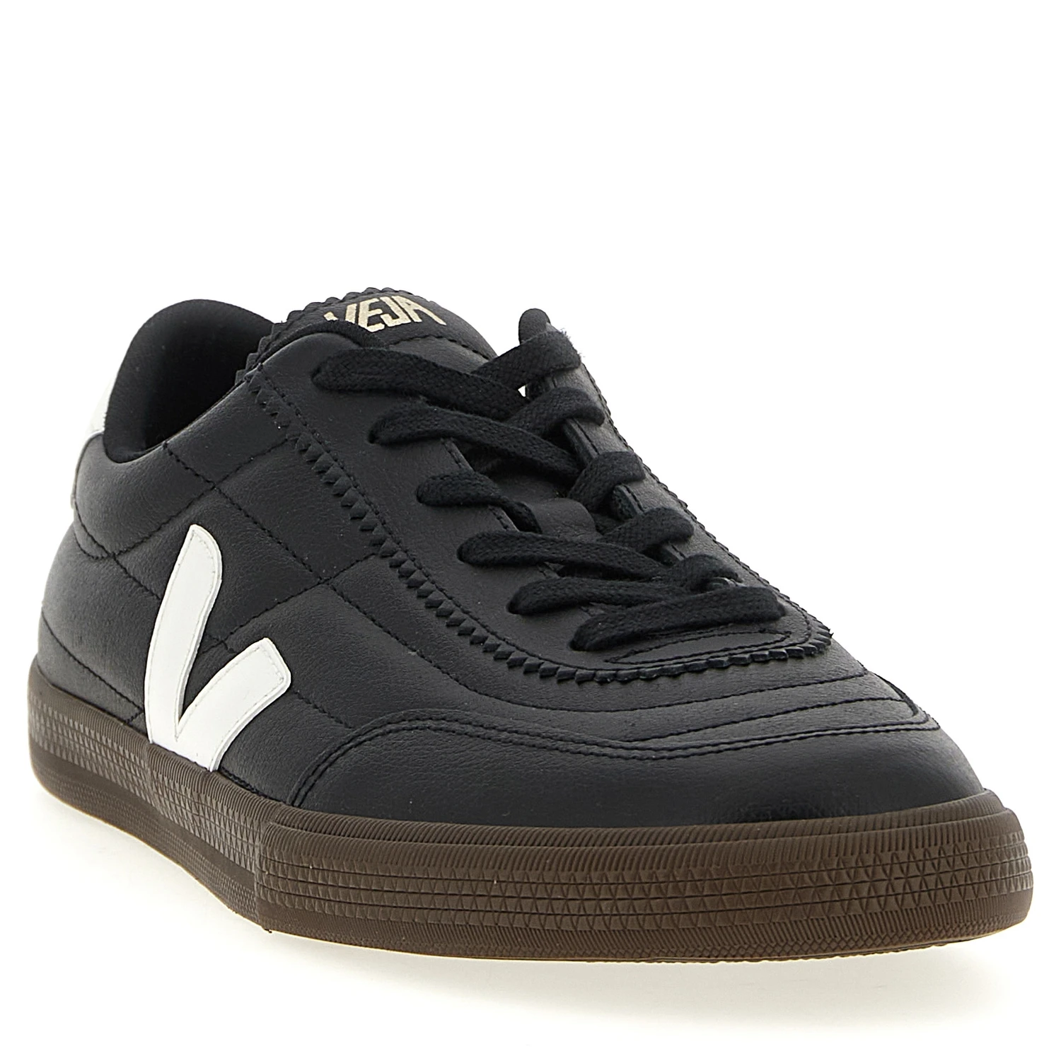 Bicolor Genuine Leather Low Top Sneakers