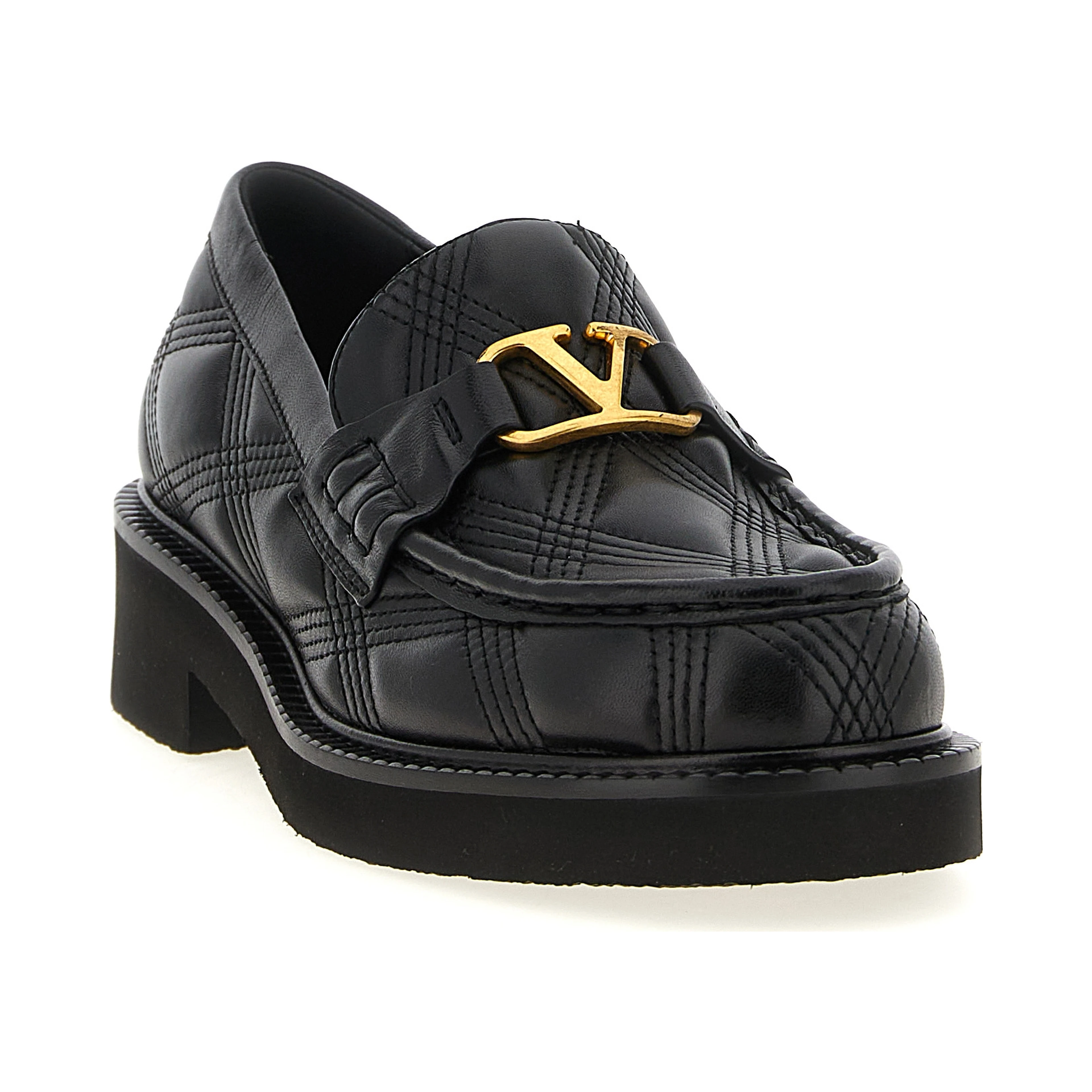 Black Lamb Leather Slip-On Loafers