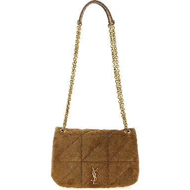 Beige Calfskin Shoulder Bag