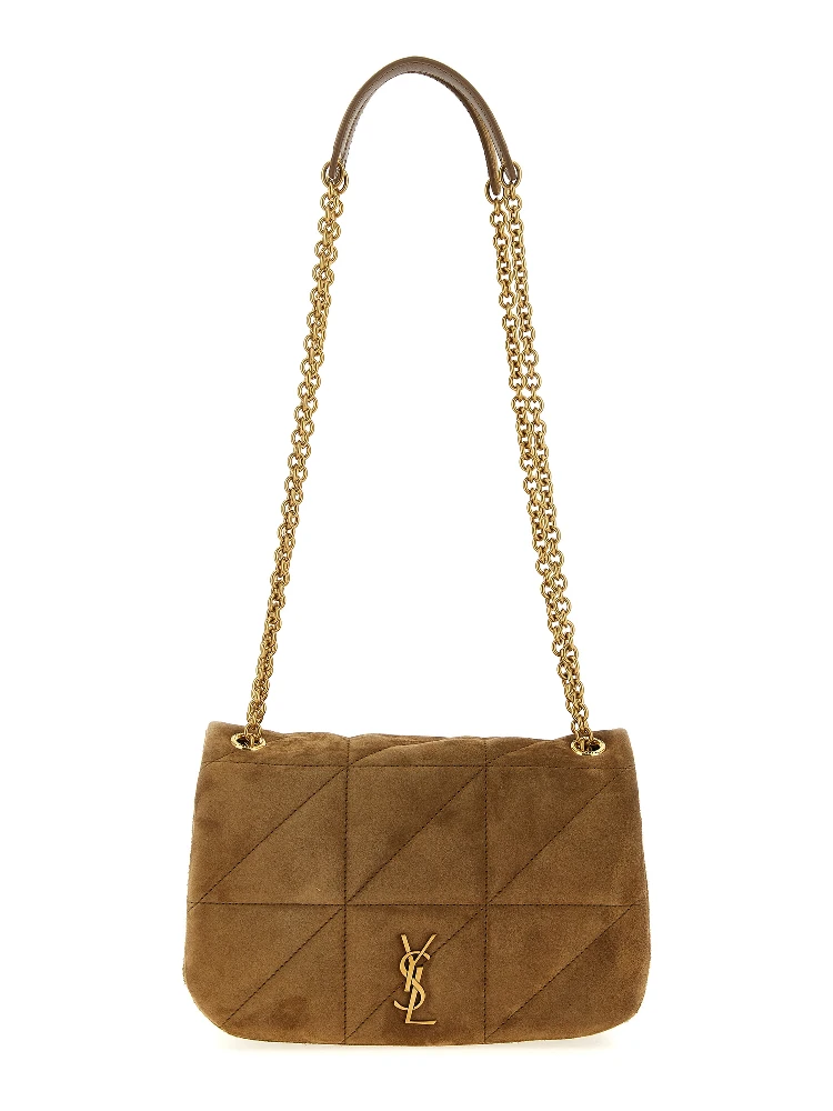 Beige Calfskin Shoulder Bag
