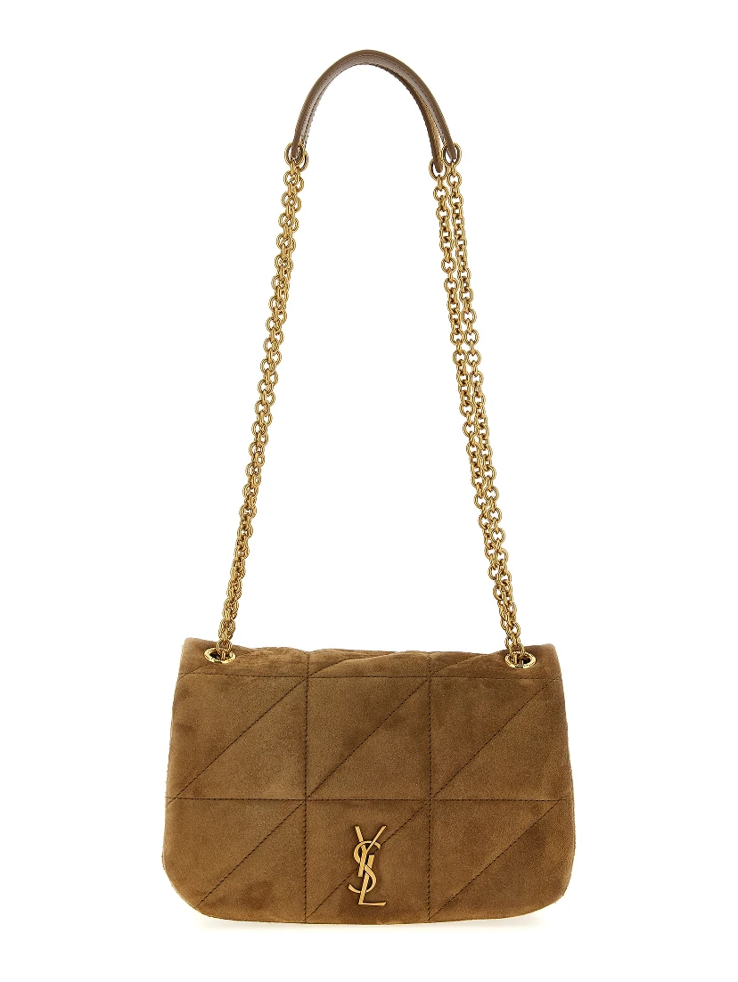 Beige Calfskin Shoulder Bag
