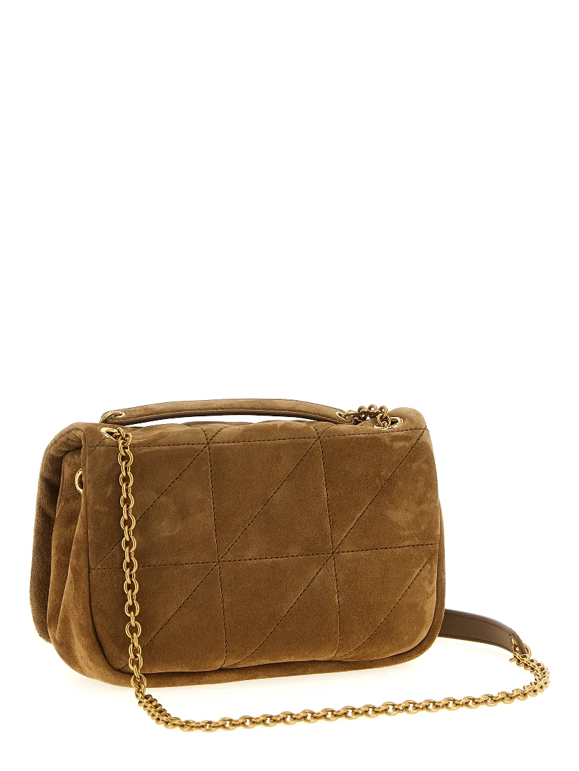 Beige Calfskin Shoulder Bag
