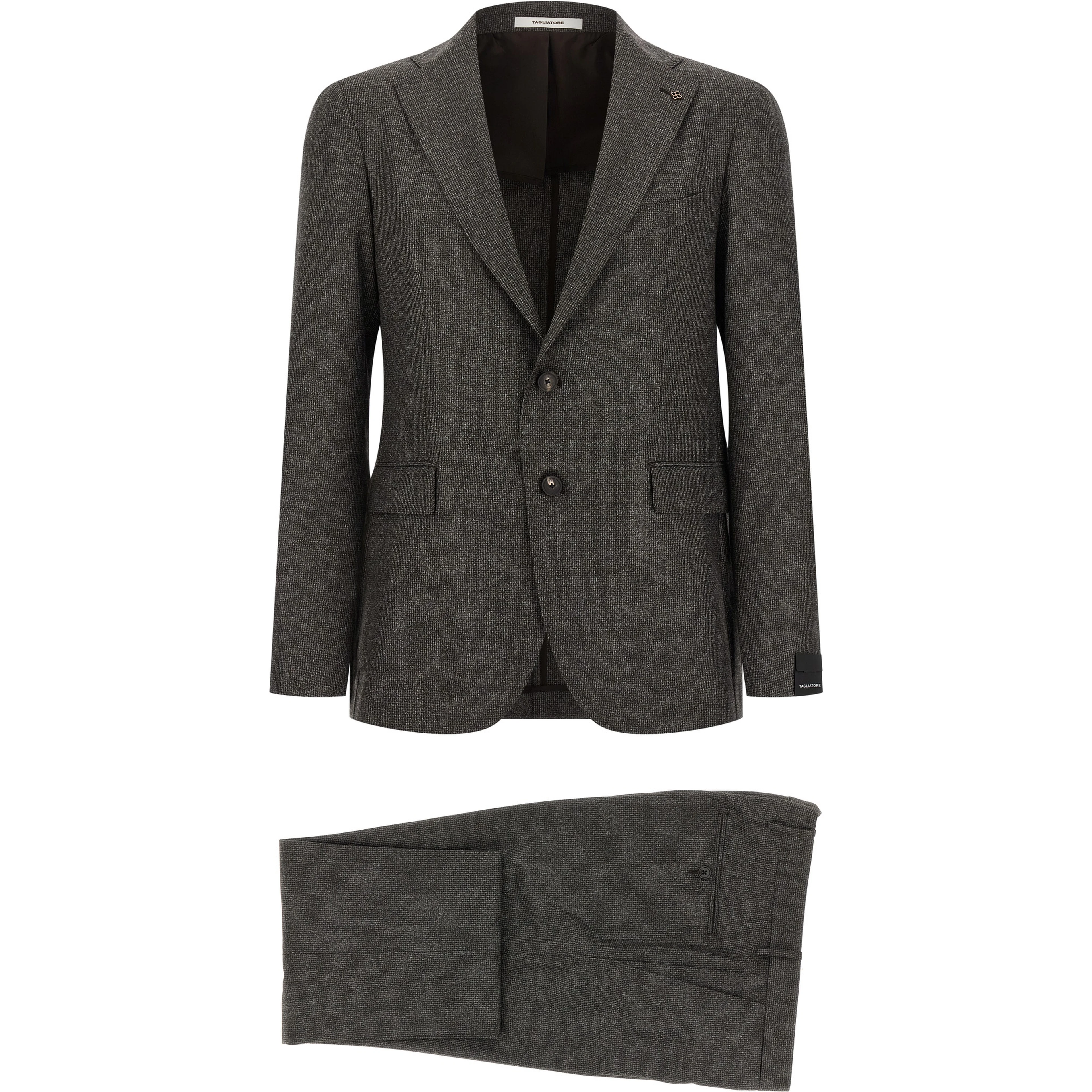 Brown Virgin Wool Two-Piece Suit
