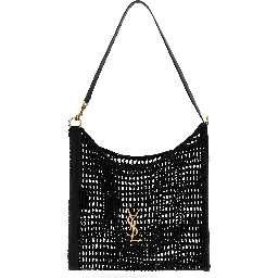 Black Raffia Shoulder Bag