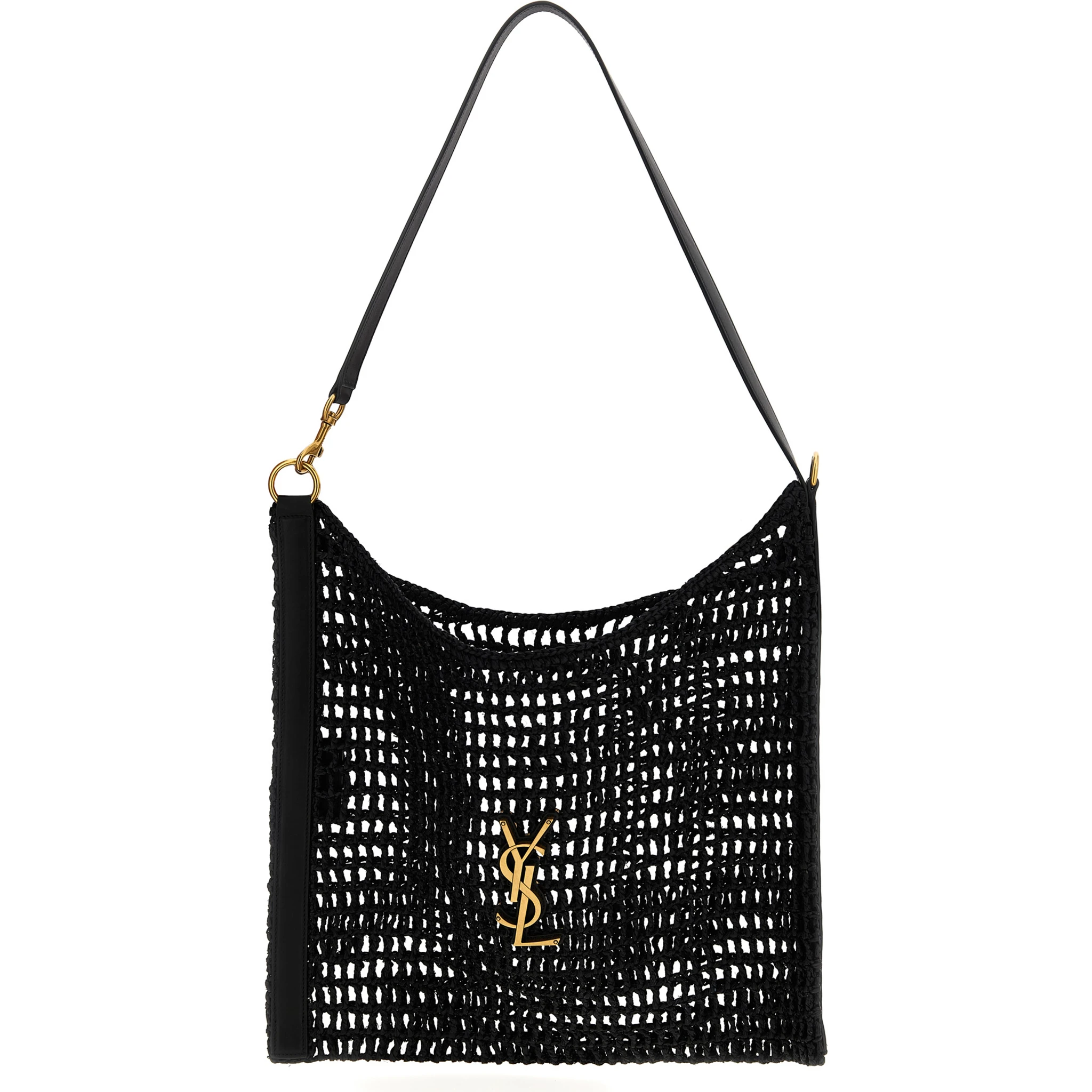 Black Raffia Shoulder Bag