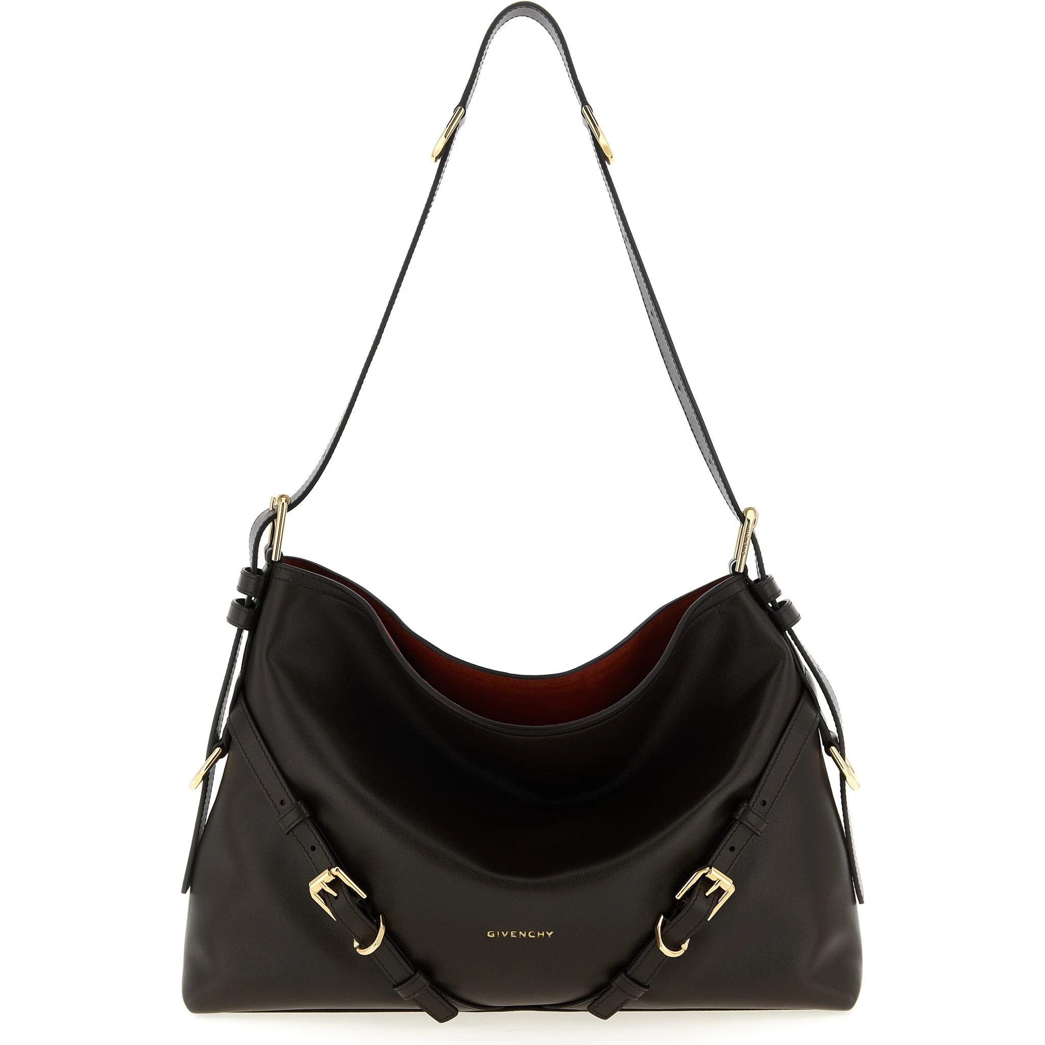 Brown Calfskin Shoulder Bag