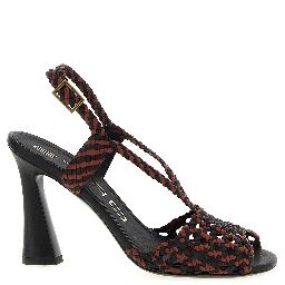 Brown Polyethylene Stiletto Heel Sandals