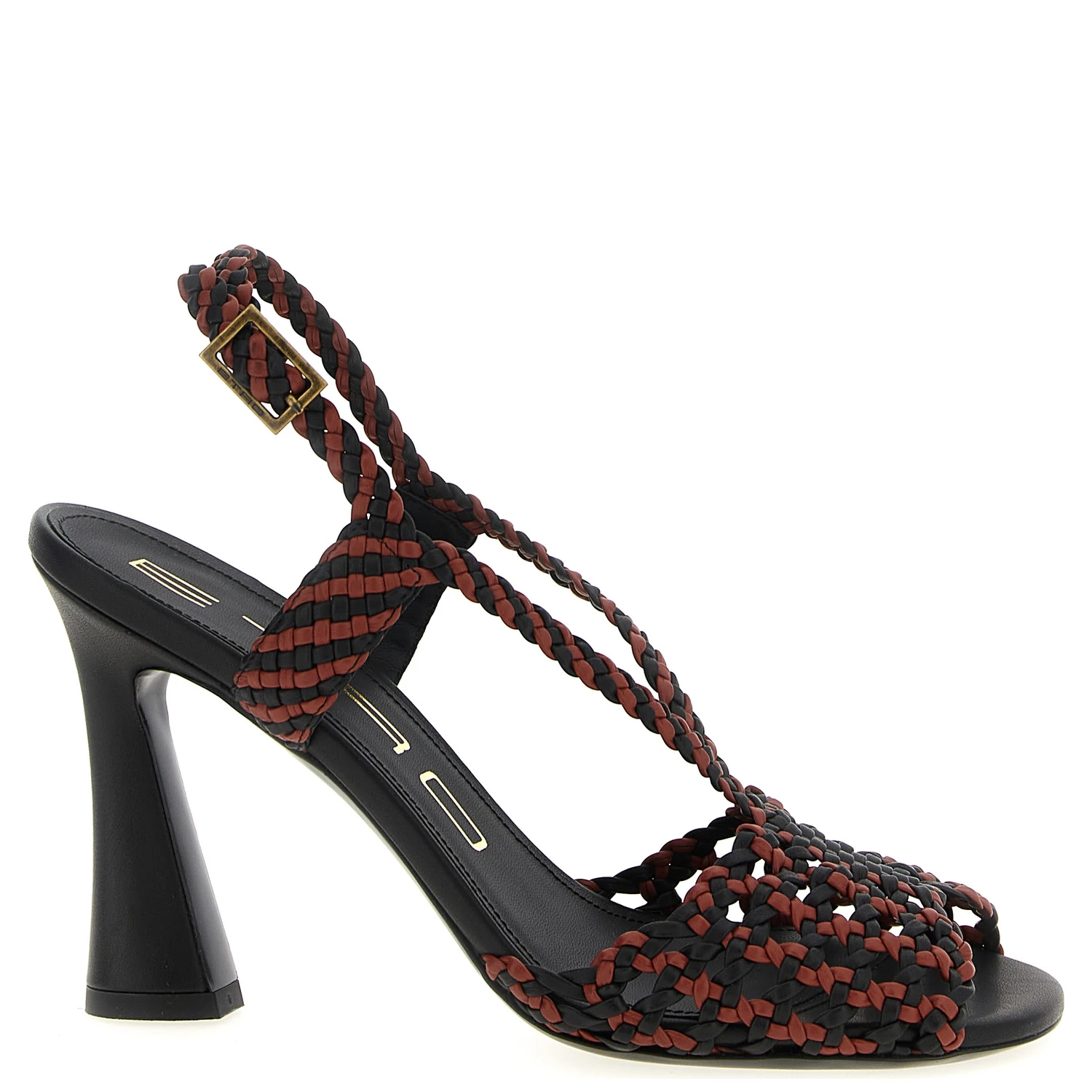 Brown Polyethylene Stiletto Heel Sandals