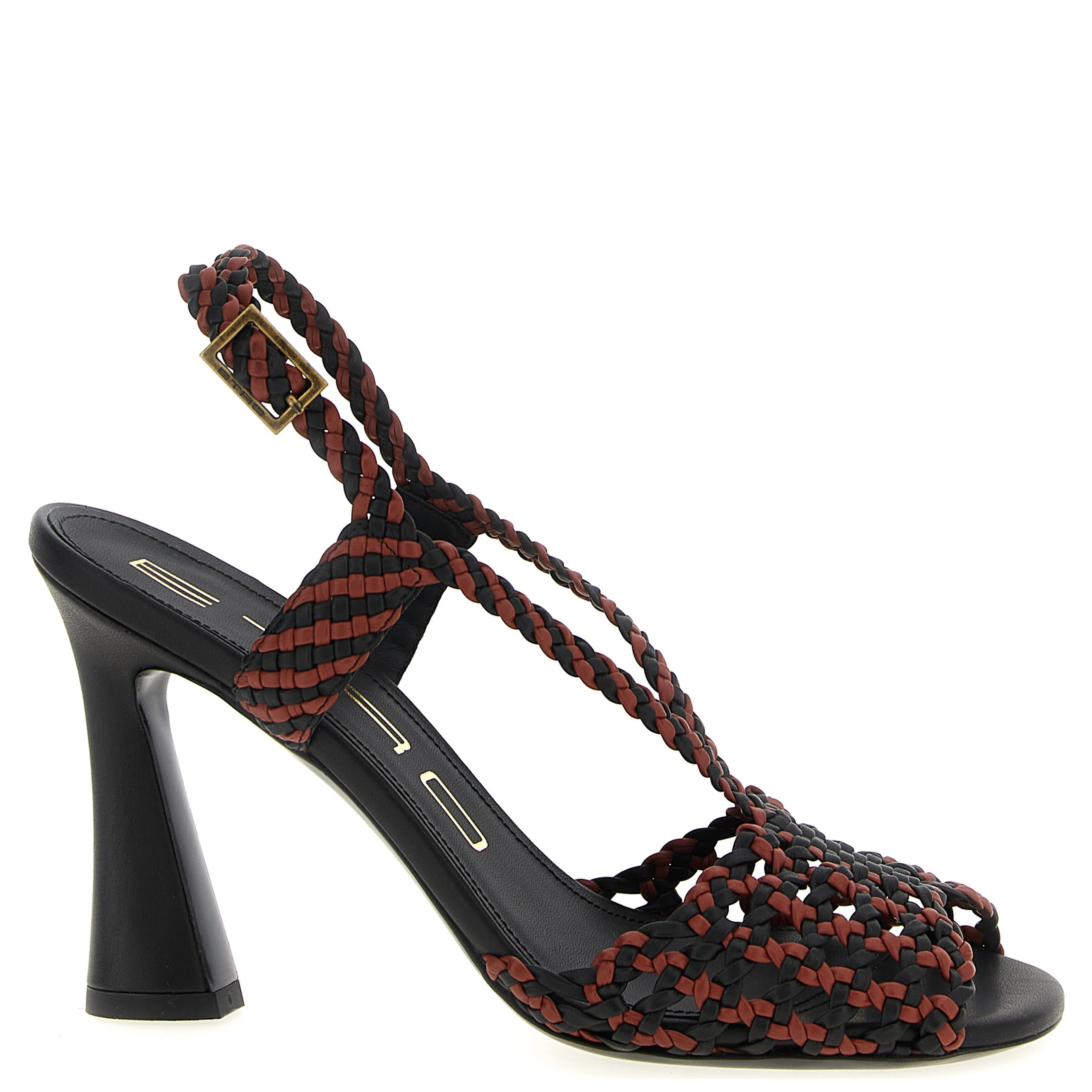 Brown Polyethylene Stiletto Heel Sandals