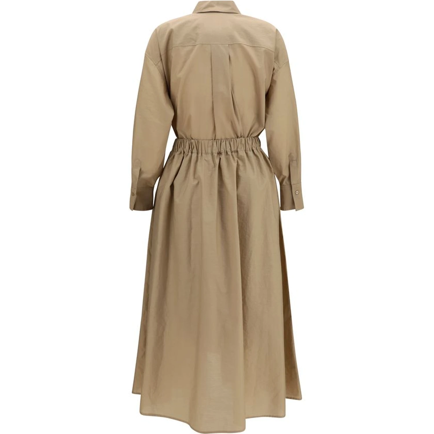 Beige Cotton Casual Dress