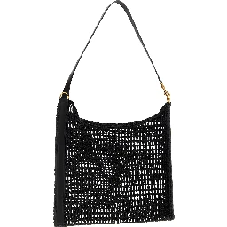 Black Raffia Shoulder Bag