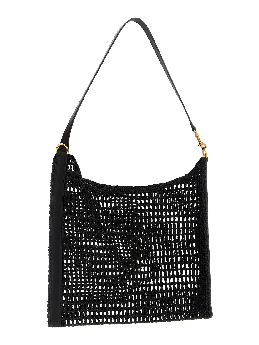 Black Raffia Shoulder Bag