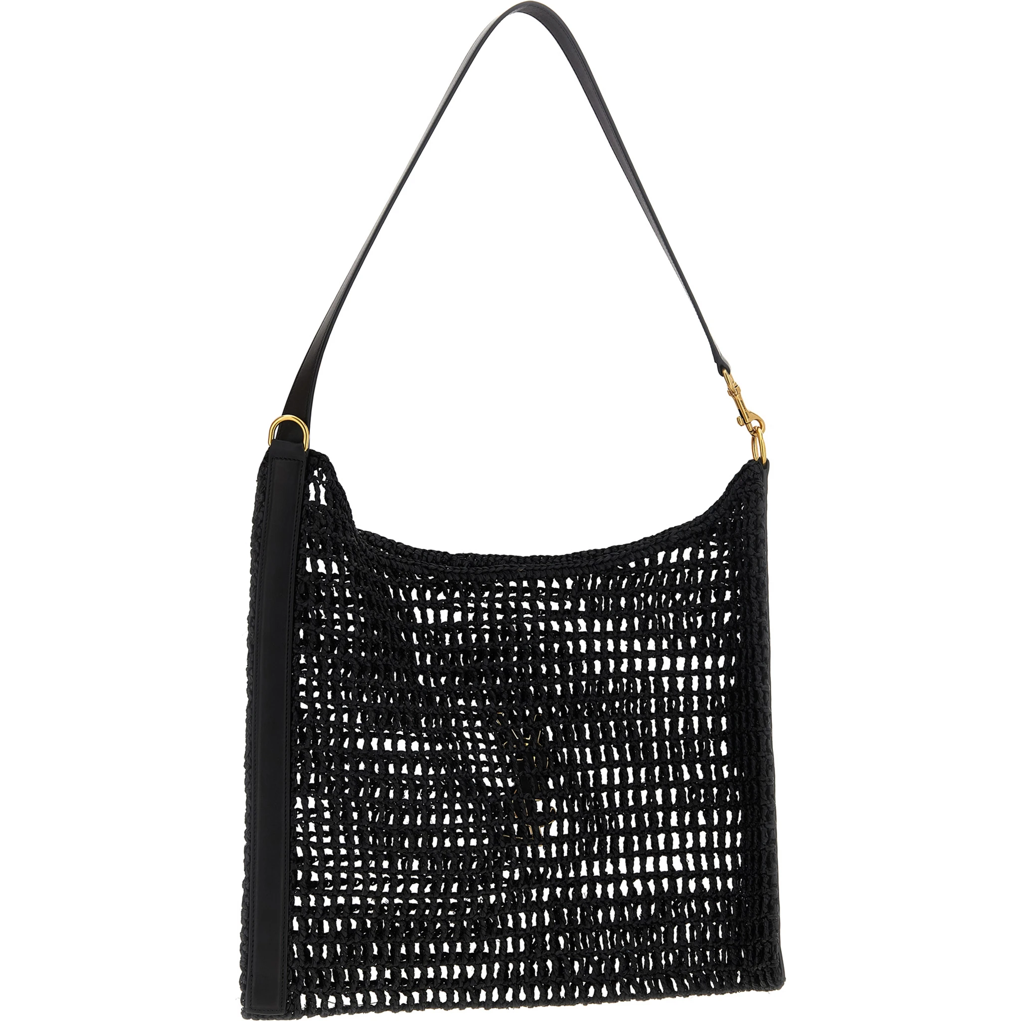 Black Raffia Shoulder Bag