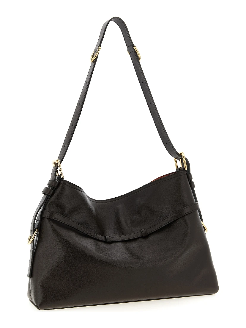 Brown Calfskin Shoulder Bag