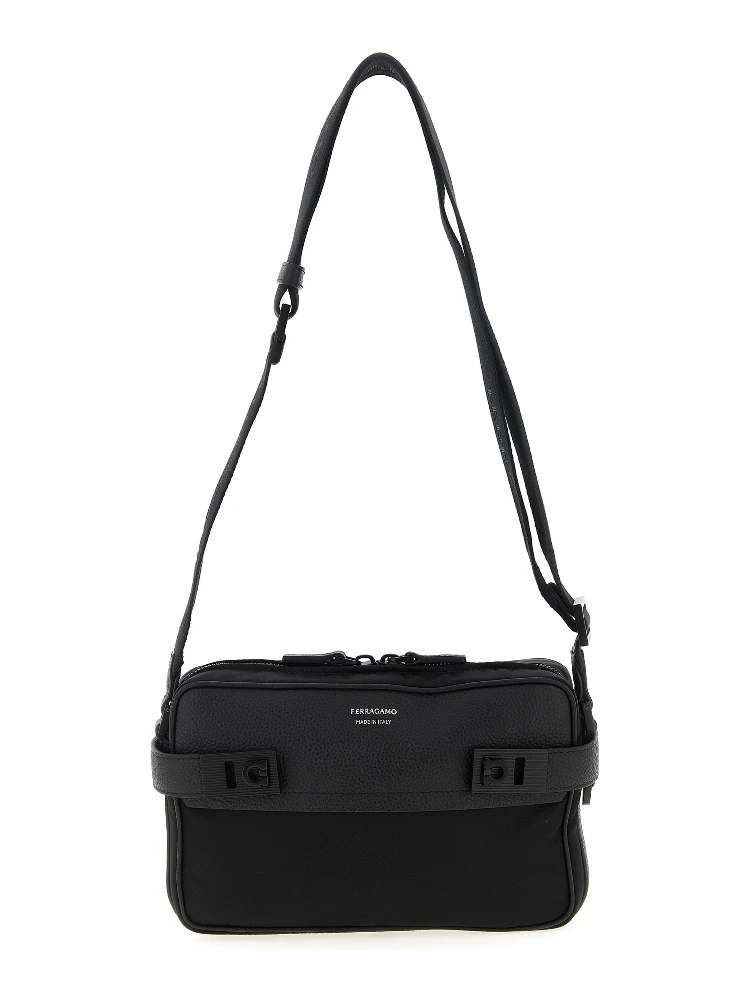 Black Fabric Crossbody Bag