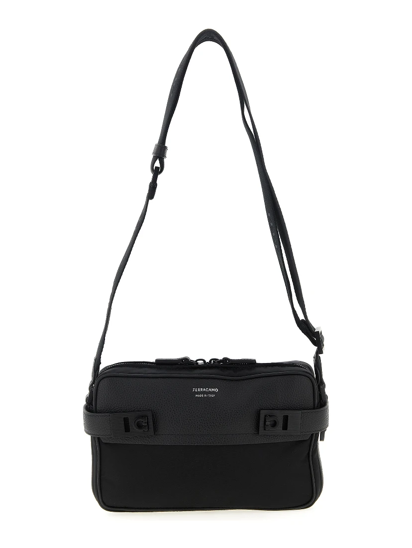 Black Fabric Crossbody Bag