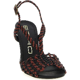 Brown Polyethylene Stiletto Heel Sandals