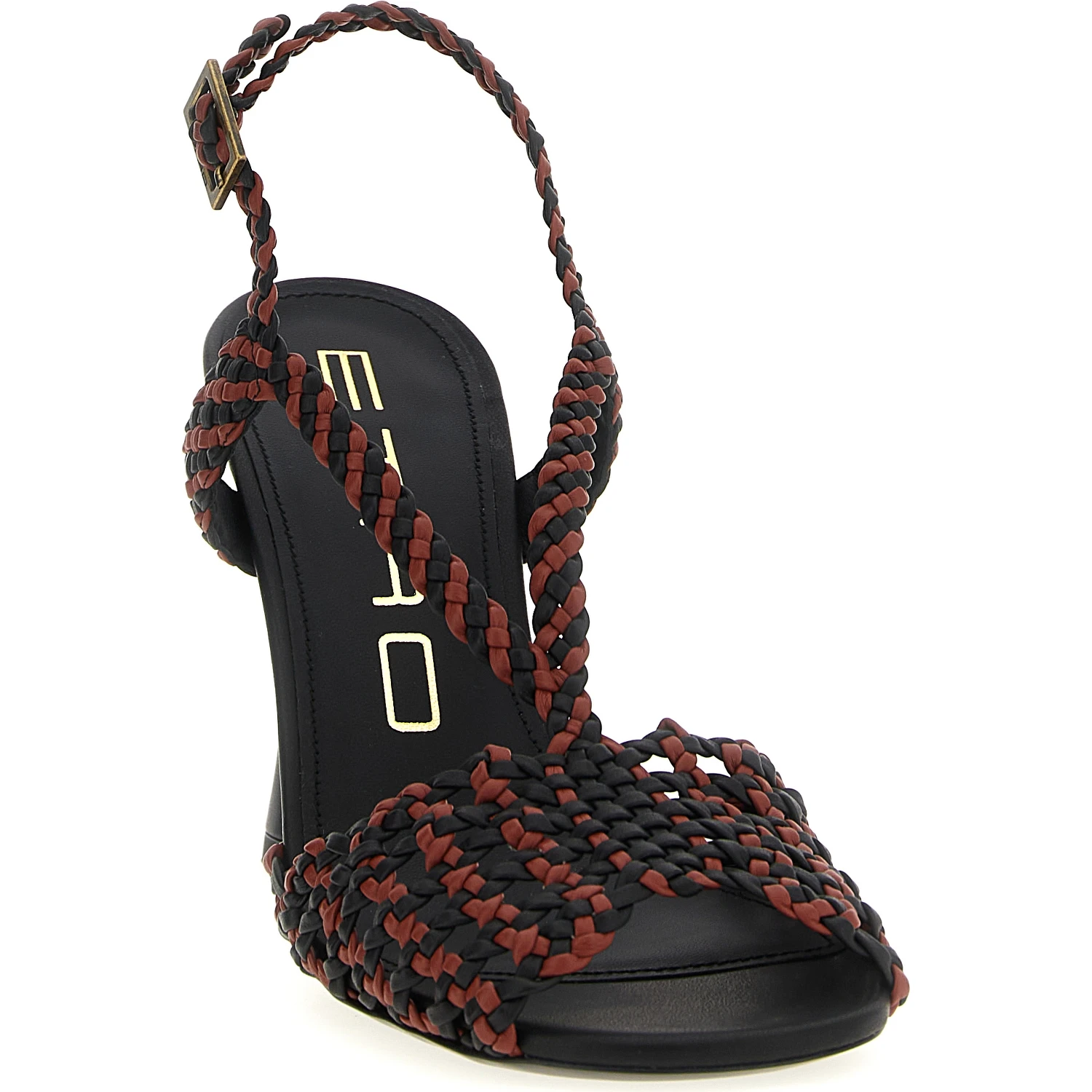 Brown Polyethylene Stiletto Heel Sandals
