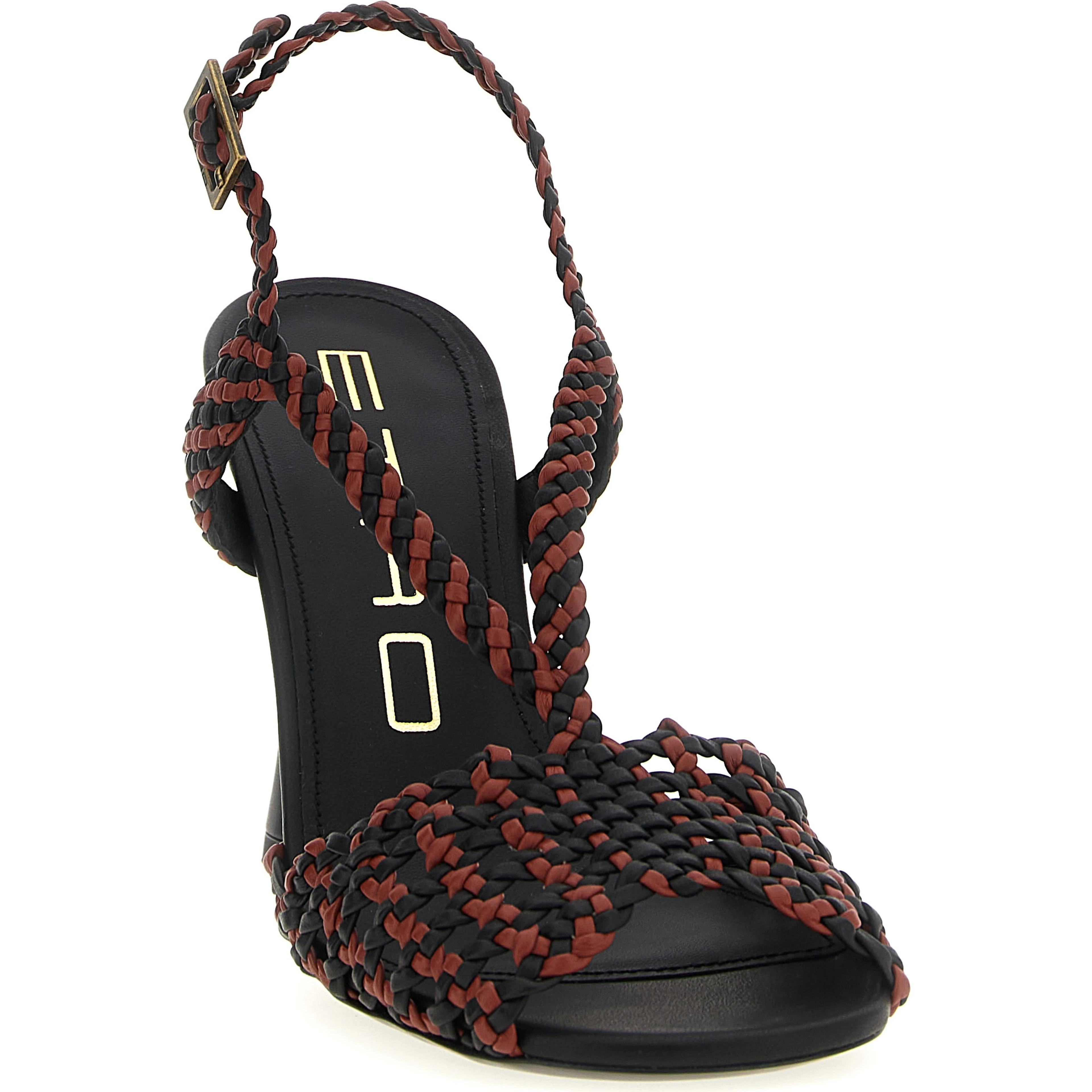 Brown Polyethylene Stiletto Heel Sandals
