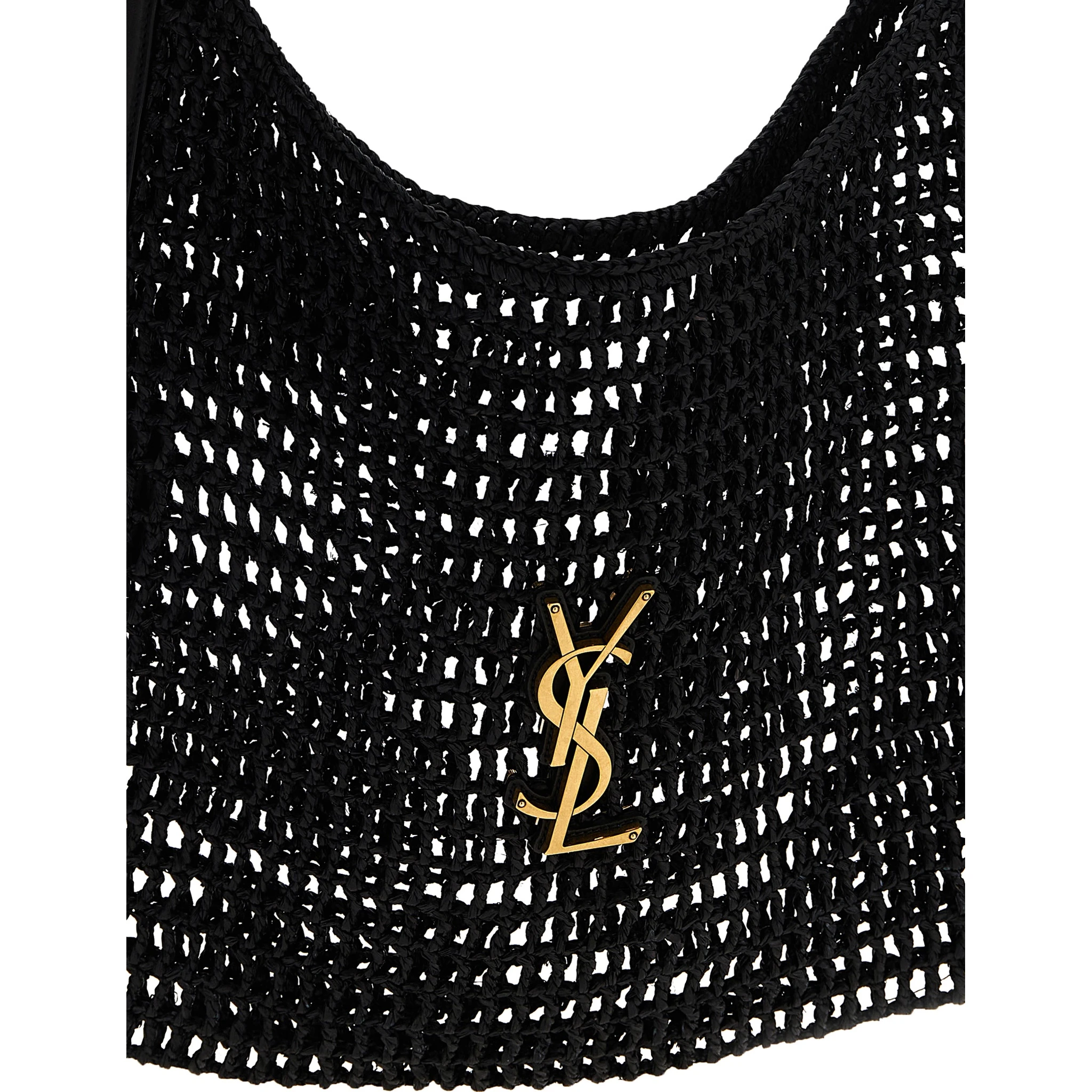 Black Raffia Shoulder Bag