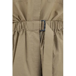 Beige Cotton Casual Dress