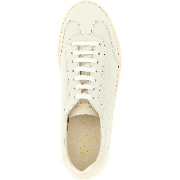 White Goatskin Low Top Sneakers