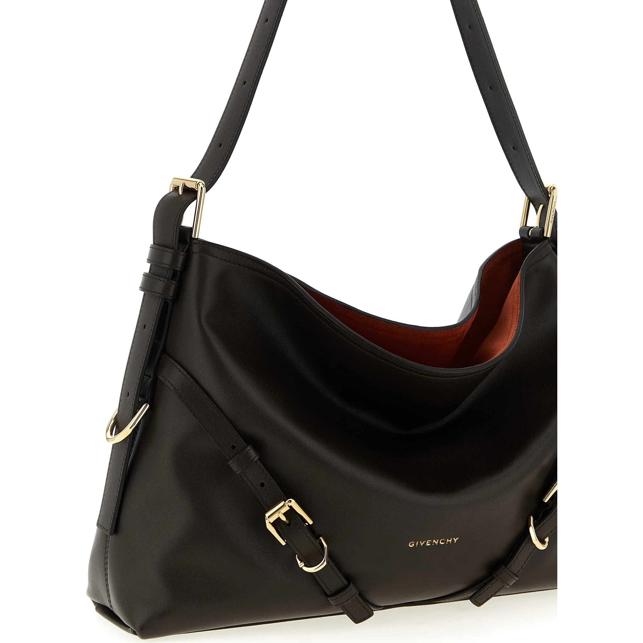 Brown Calfskin Shoulder Bag