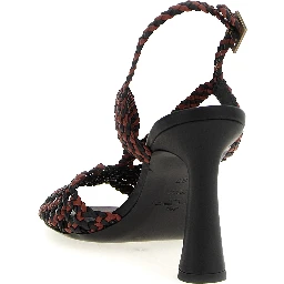 Brown Polyethylene Stiletto Heel Sandals