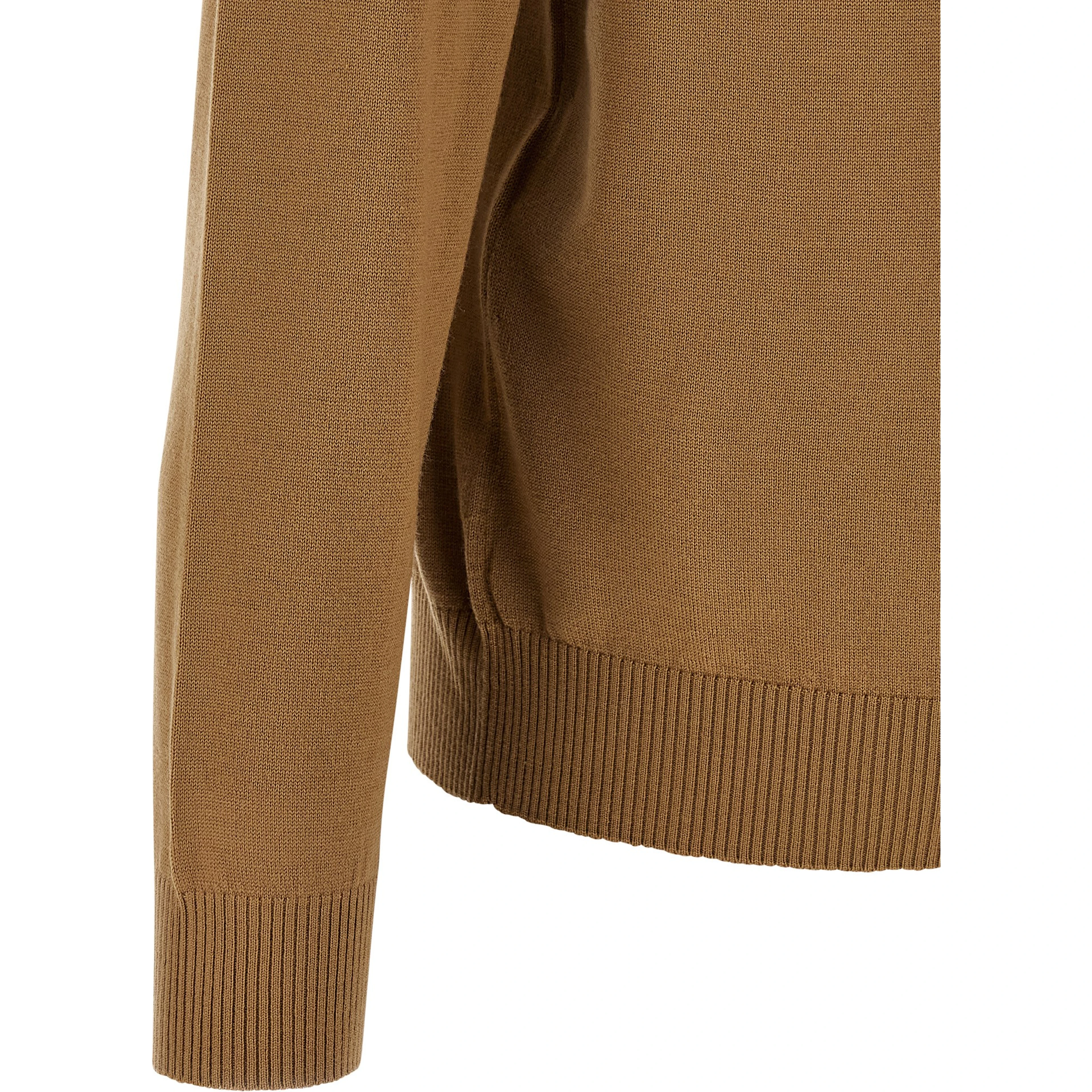 Beige Virgin Wool Cardigan