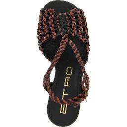 Brown Polyethylene Stiletto Heel Sandals