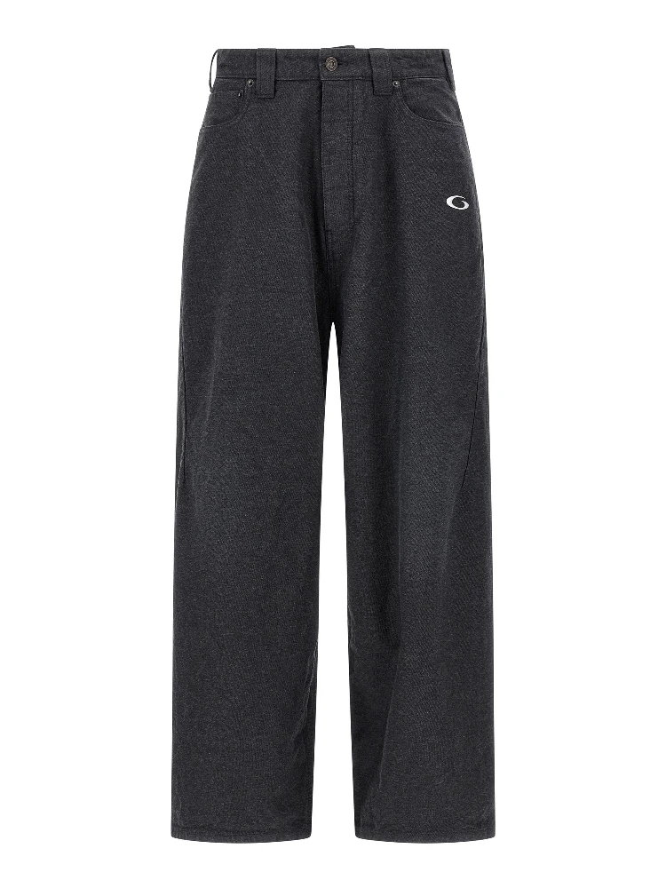 Gray Cotton Casual Pants