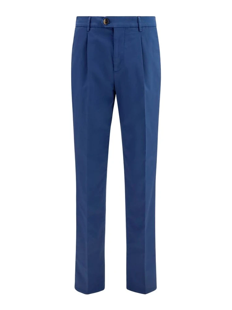 Blue Cotton Chino Pants
