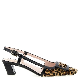 Multicolor Calfskin Mid Heel Pumps