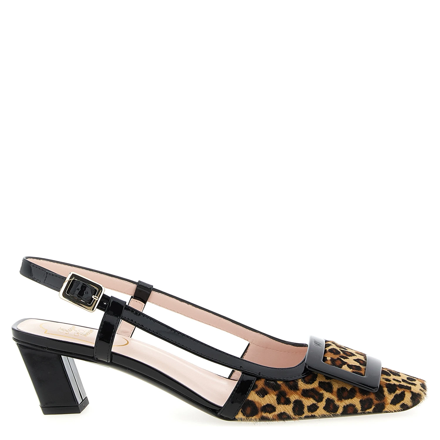 Multicolor Calfskin Mid Heel Pumps