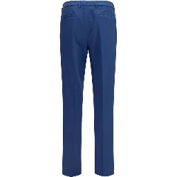 Blue Cotton Chino Pants