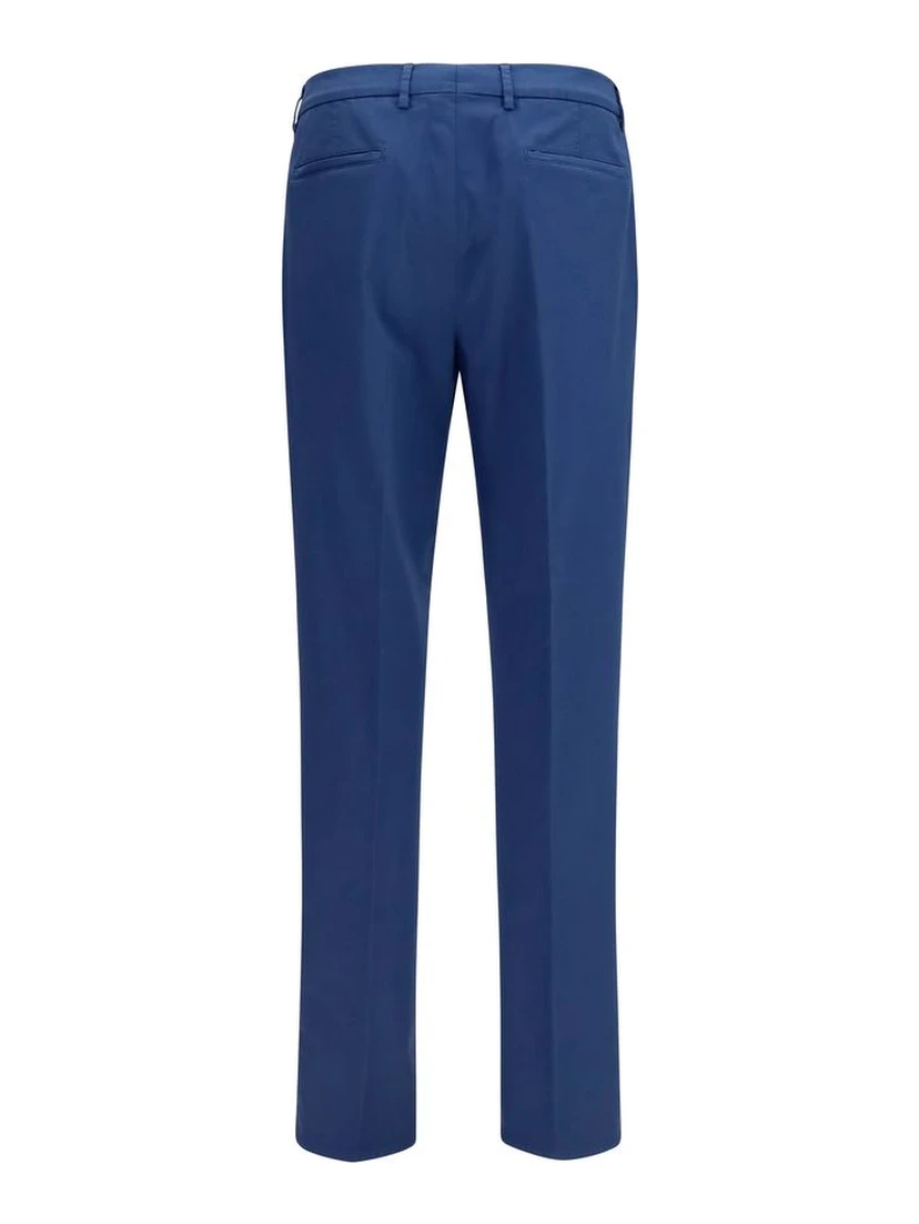 Blue Cotton Chino Pants