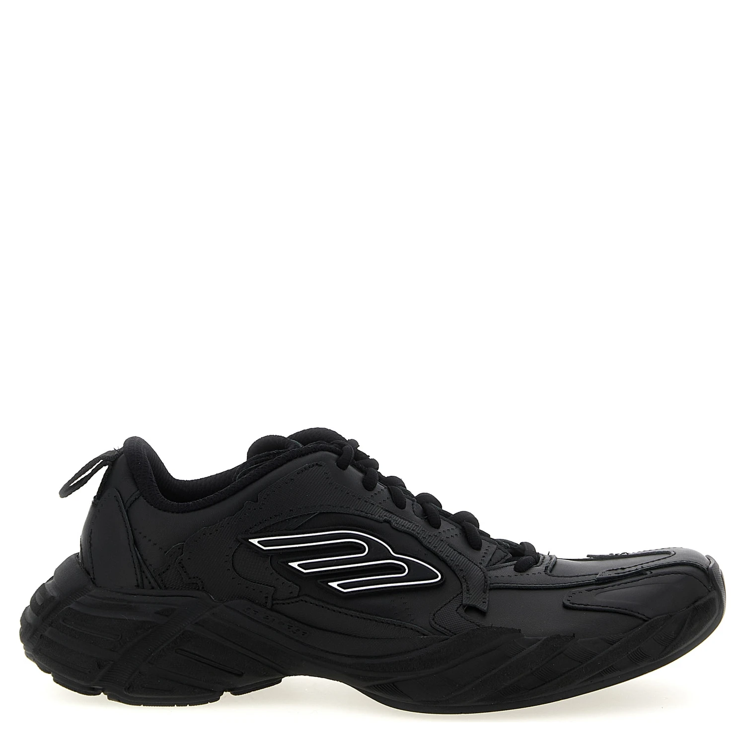 Black Calfskin Athletic Sneakers
