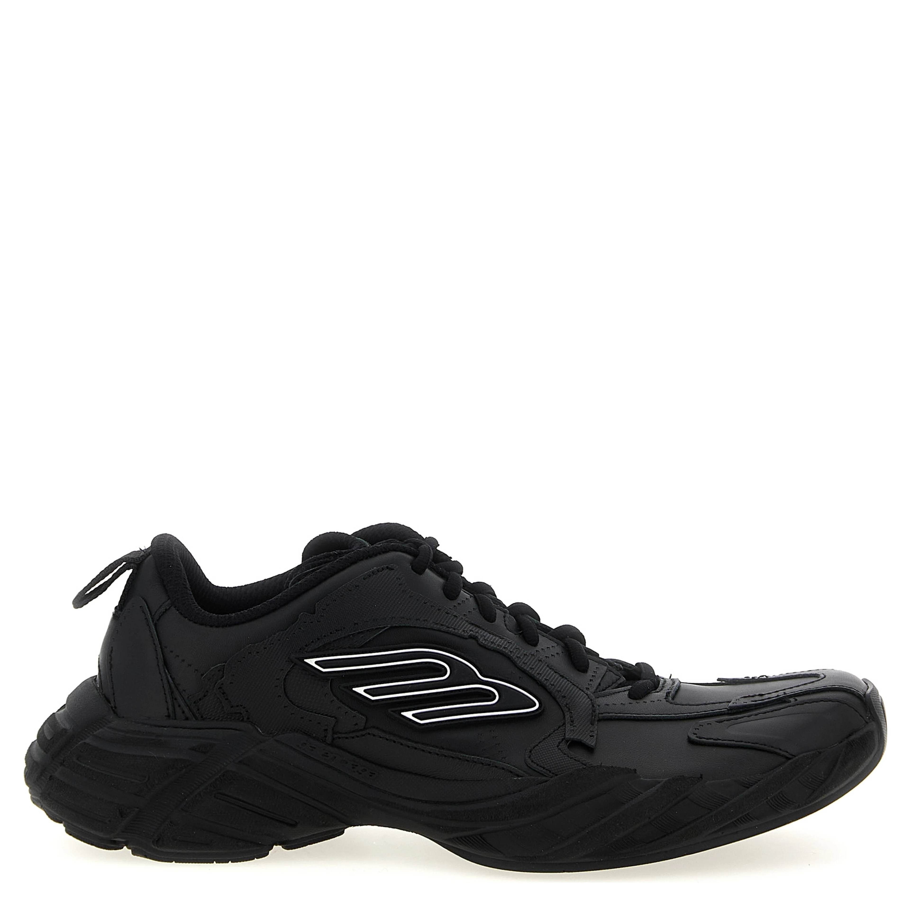 Black Calfskin Athletic Sneakers