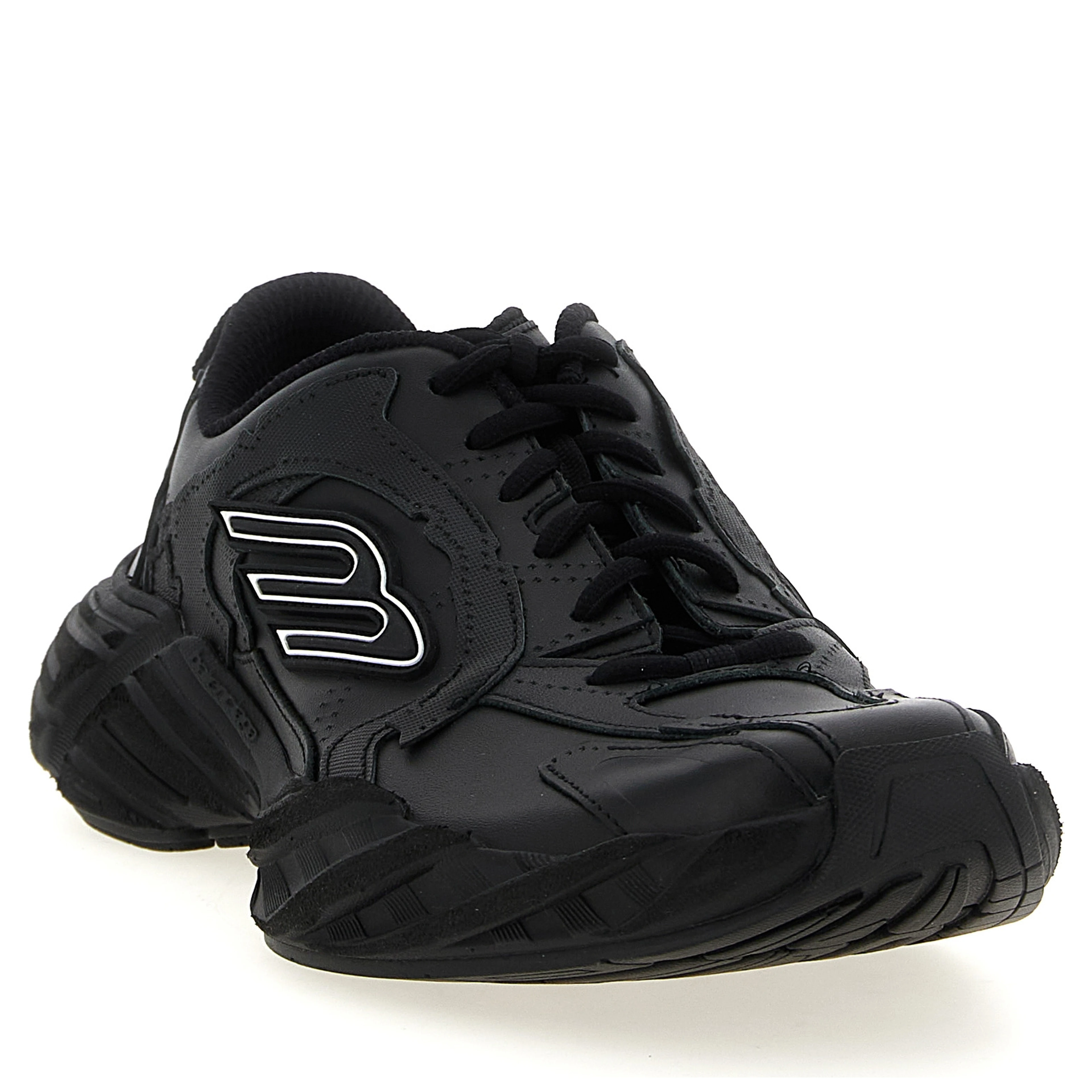 Black Calfskin Athletic Sneakers