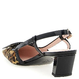 Multicolor Calfskin Mid Heel Pumps
