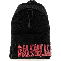 Black Cotton Backpack