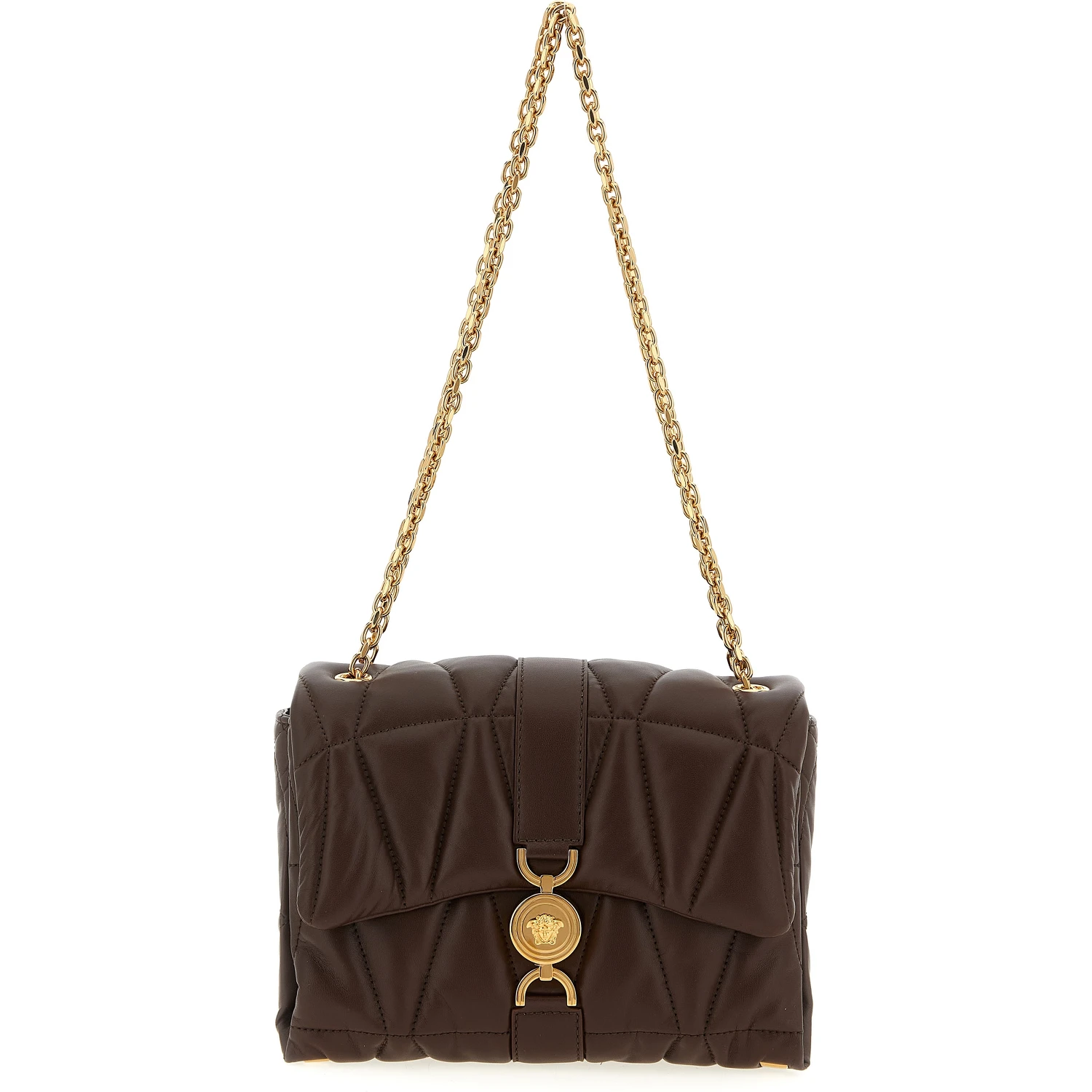 Brown Lamb Leather Shoulder Bag