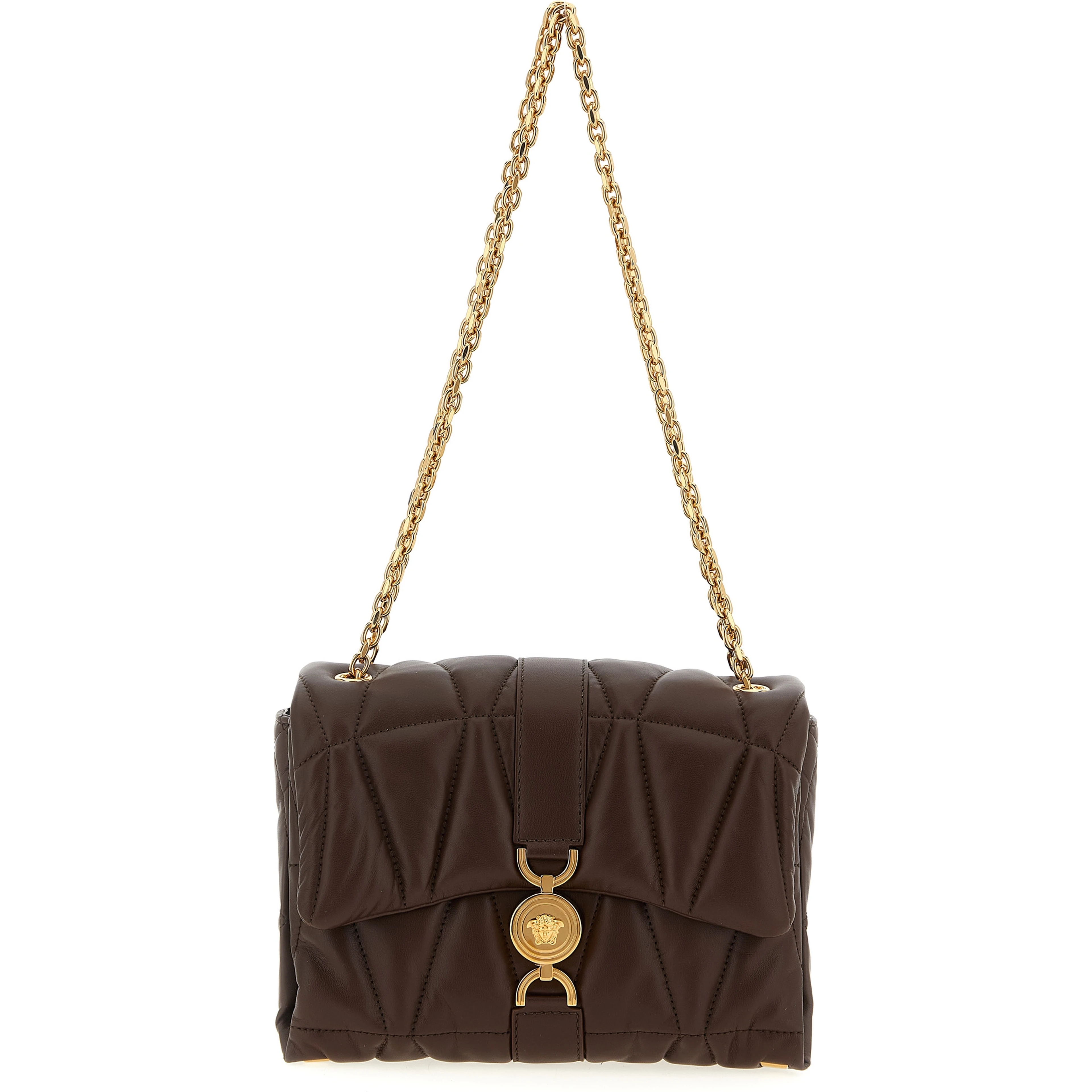 Brown Lamb Leather Shoulder Bag