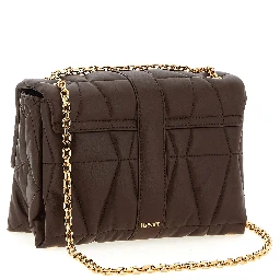 Brown Lamb Leather Shoulder Bag