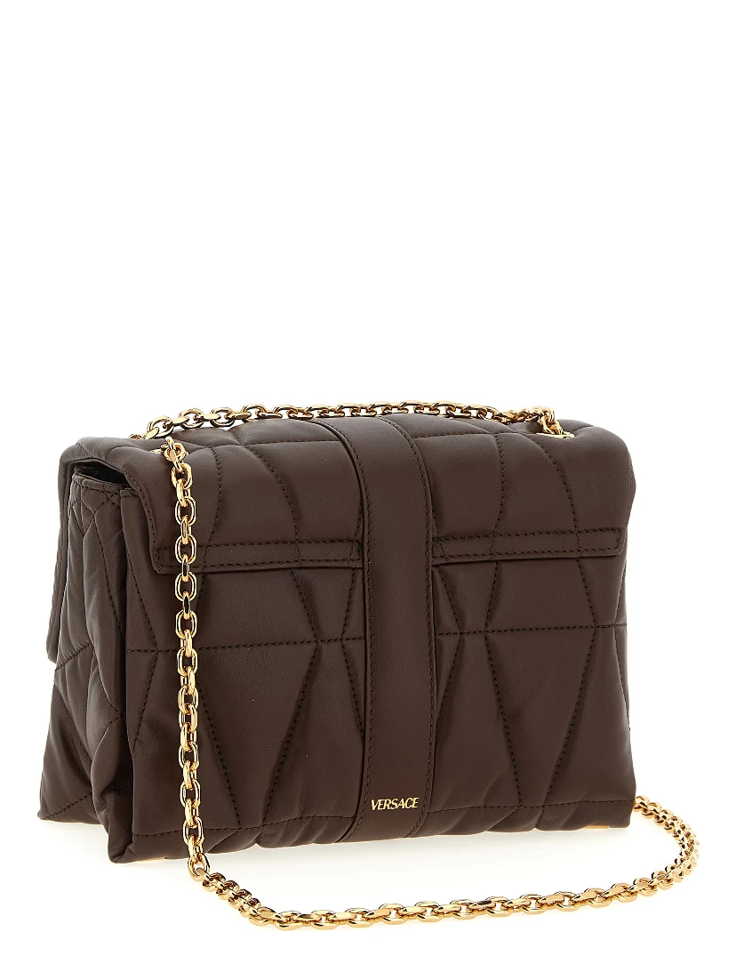 Brown Lamb Leather Shoulder Bag