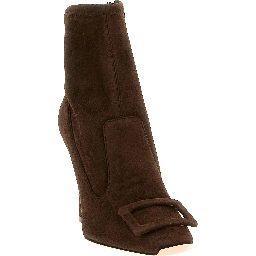 Brown Lamb Leather Ankle Boots