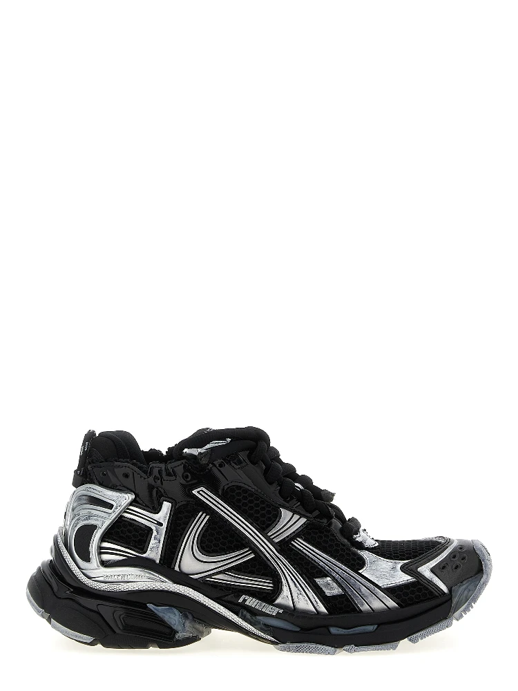 Black Polyethylene Athletic Sneakers