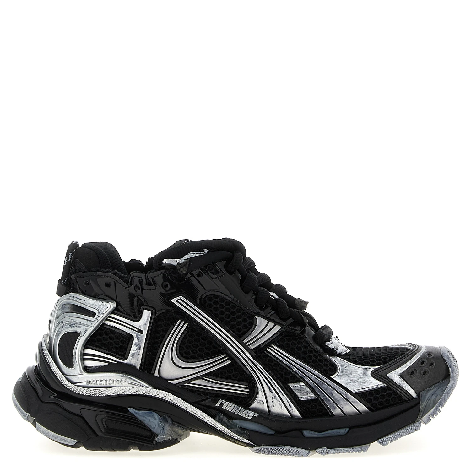 Black Polyethylene Athletic Sneakers