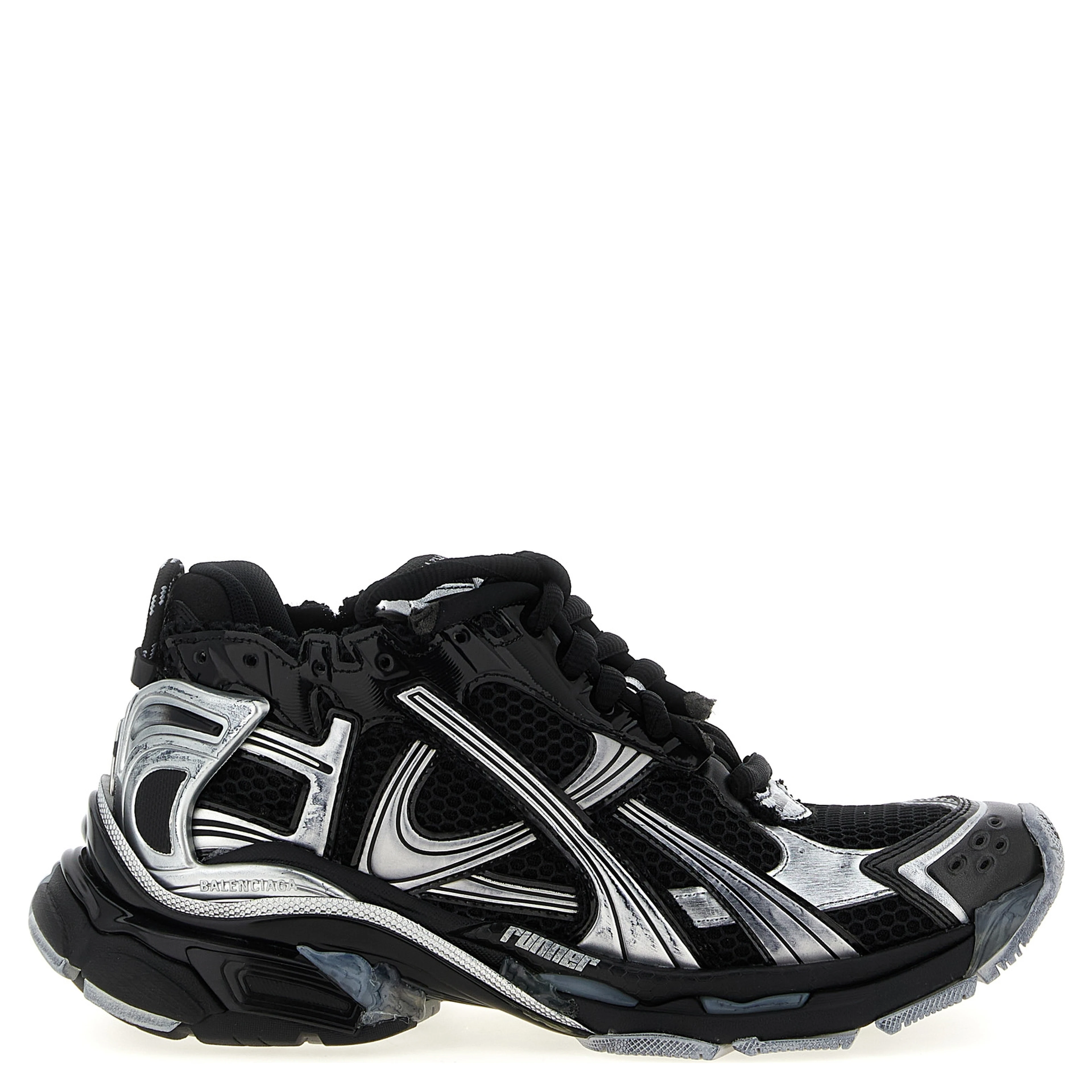 Black Polyethylene Athletic Sneakers