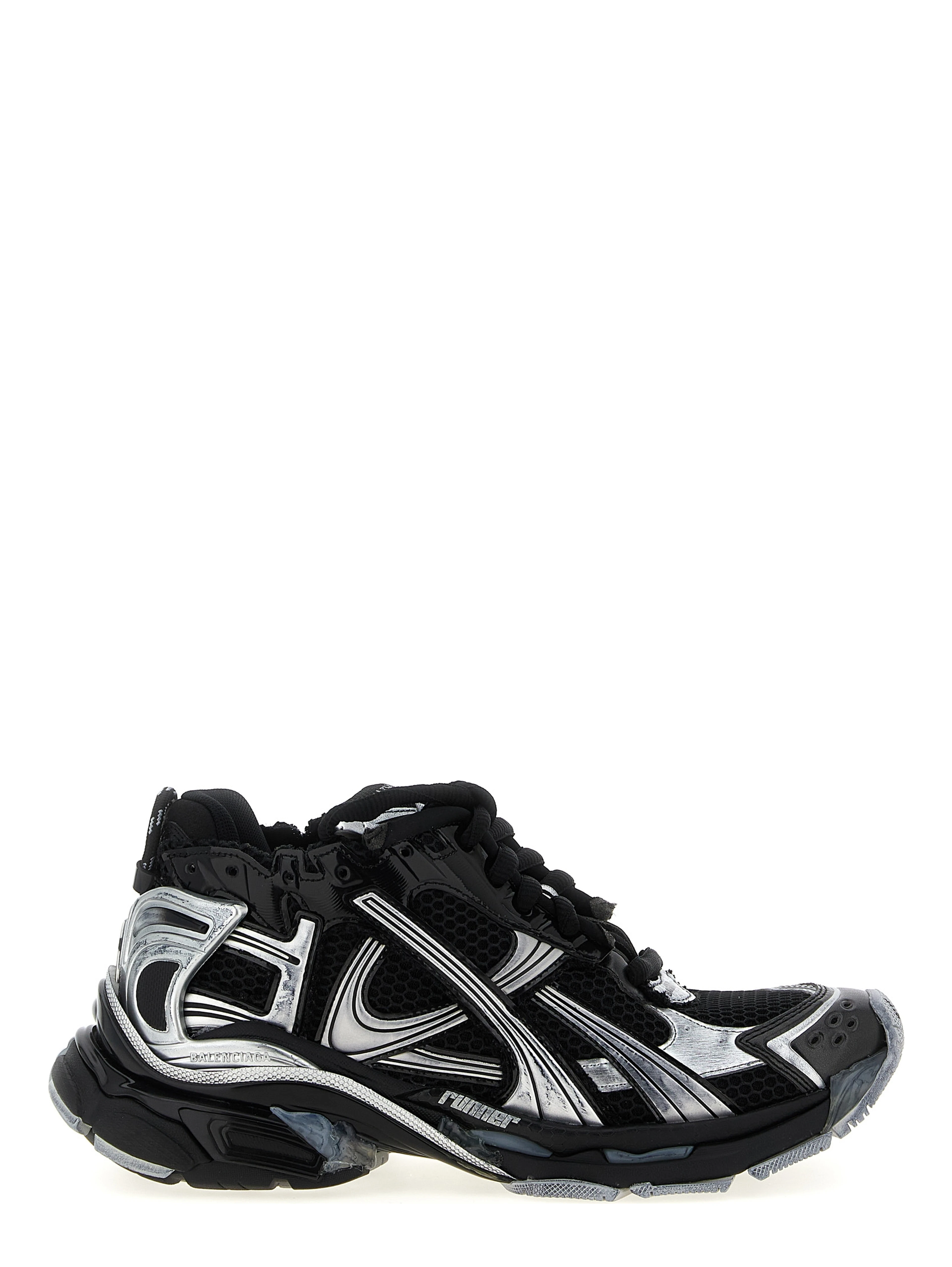 Black Polyethylene Athletic Sneakers